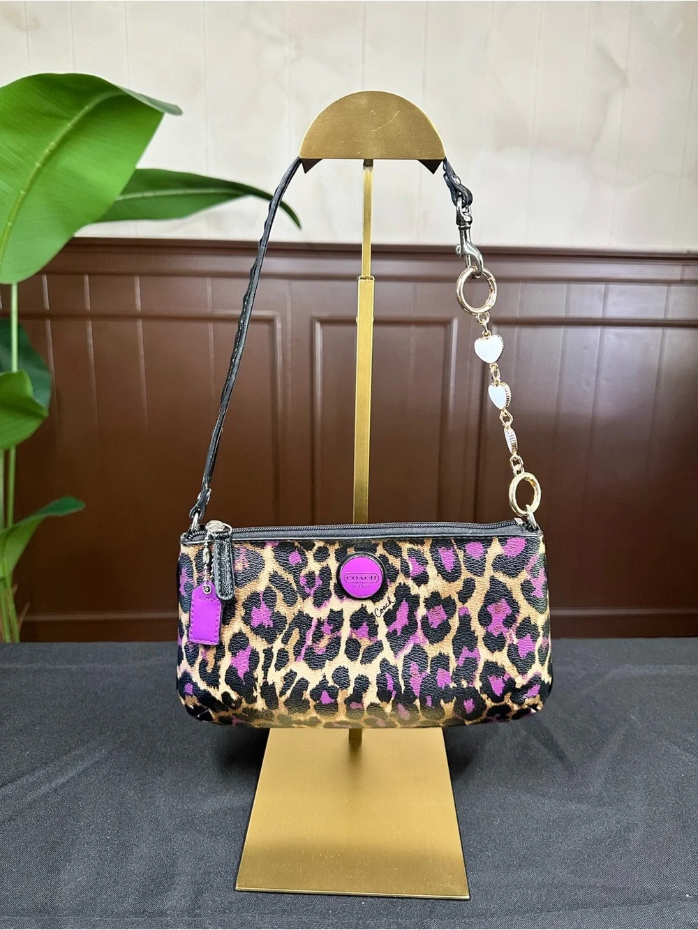 Coach Taylor Ocelot Leopard Print Tote + Matching Wristlet Set 🐆💜